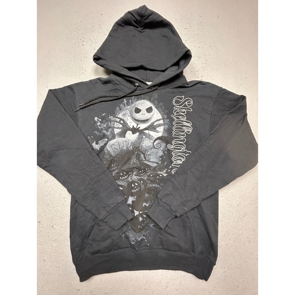Disney Parks Hoodie Cotton Polyester Black Skellington Small Unisex